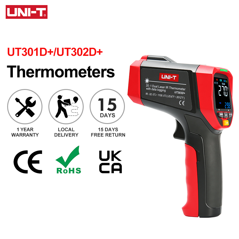 Industrial Laser Blaster - UNI-T Digital Infrared Thermometer UT303D+ Industrial
