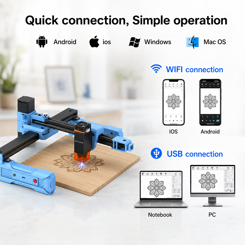 Artilume D2 2.5/6W Foldable La - Industrial Laser Engraving Machine ulasan dan harga