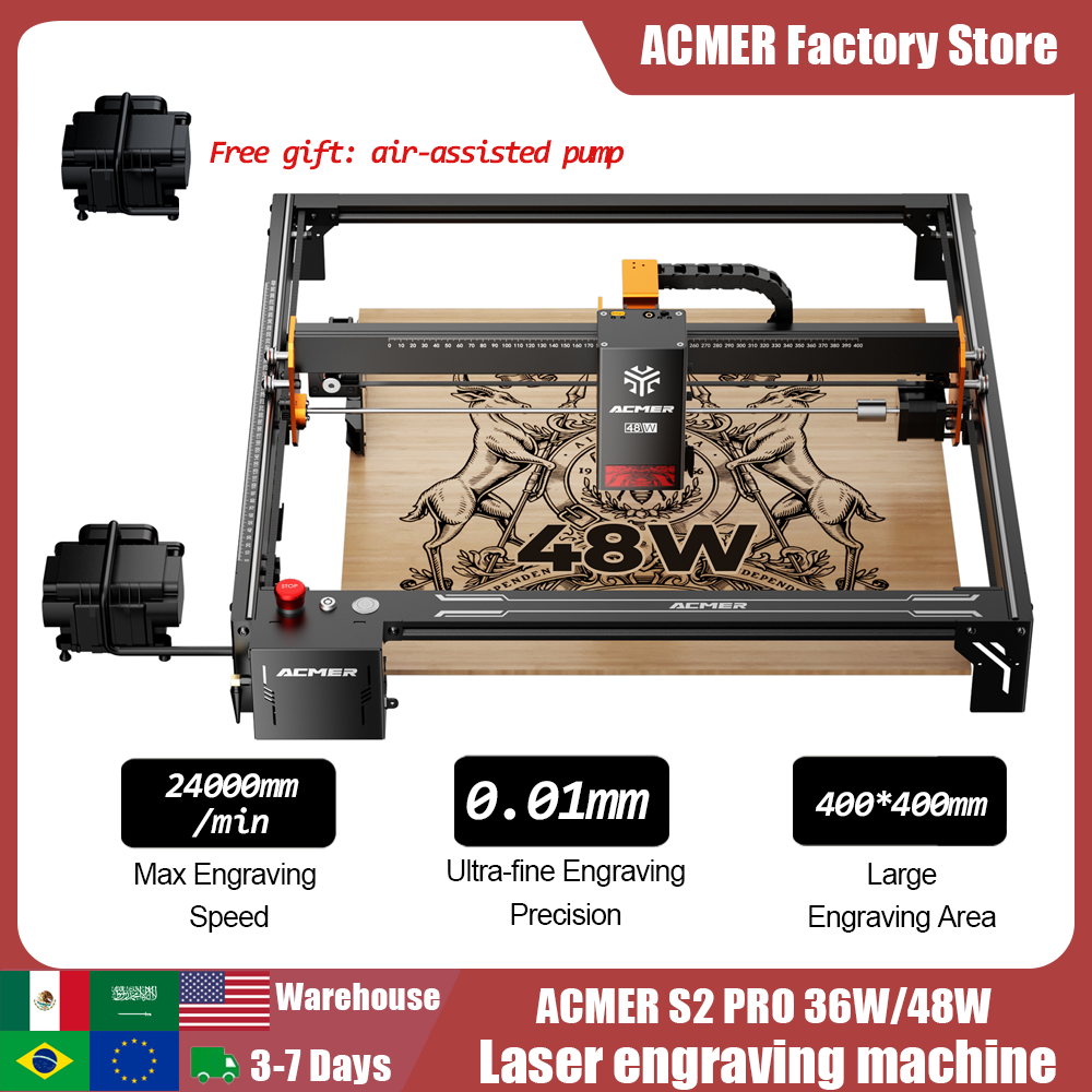 ACMER S2 PRO 36W/48W Laser Eng - Industrial Laser Engraving Machine ulasan dan harga