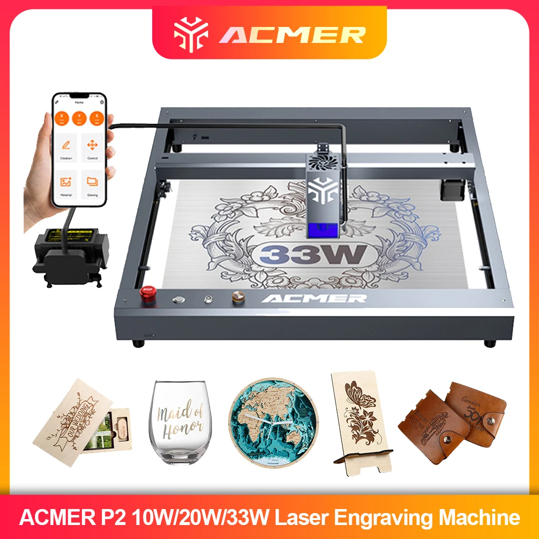 ACMER P2 Laser Engraver 33W 20 - Industrial Laser Engraving Machine ulasan dan harga