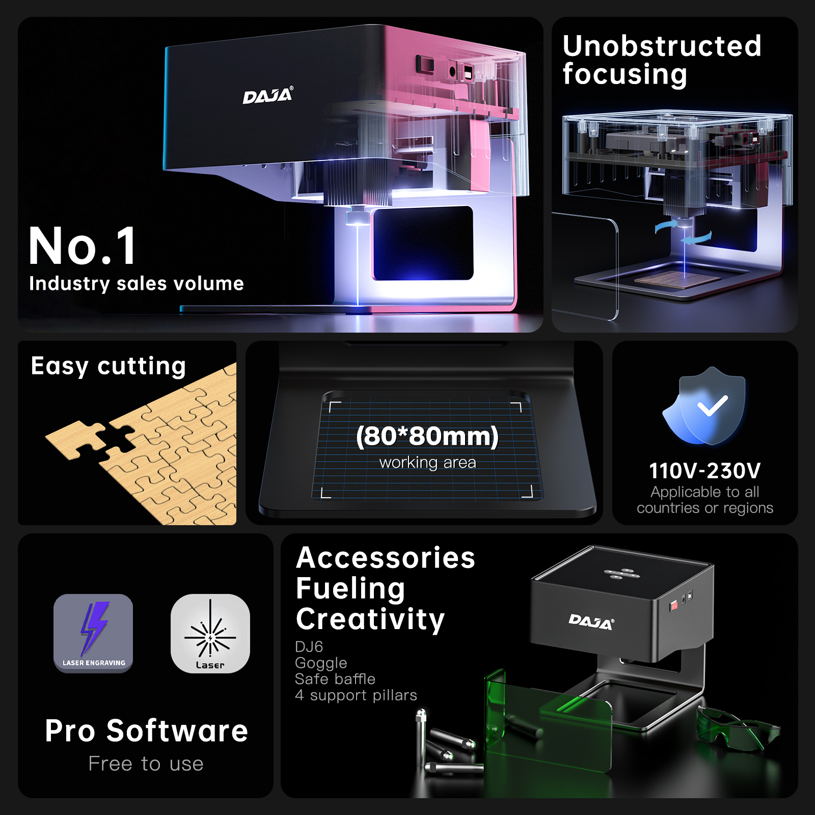 DAJA DJ6 Mini Portable Laser E - Industrial Laser Engraving Machine ulasan dan harga